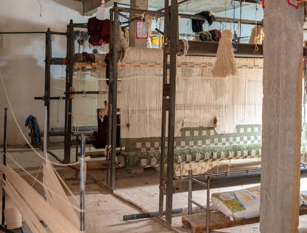 Traditionelle Werkstatt für marokkanischer Teppich Herstellung