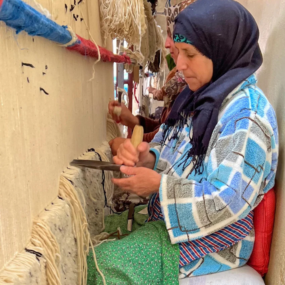 Berber Frauen Teppich Herstellung Atlasgebirge
