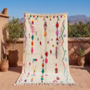 Azilal Teppich bunt aus Wolle, handgeknüpfter marokkanischer Berber Teppich mit farbigem Muster