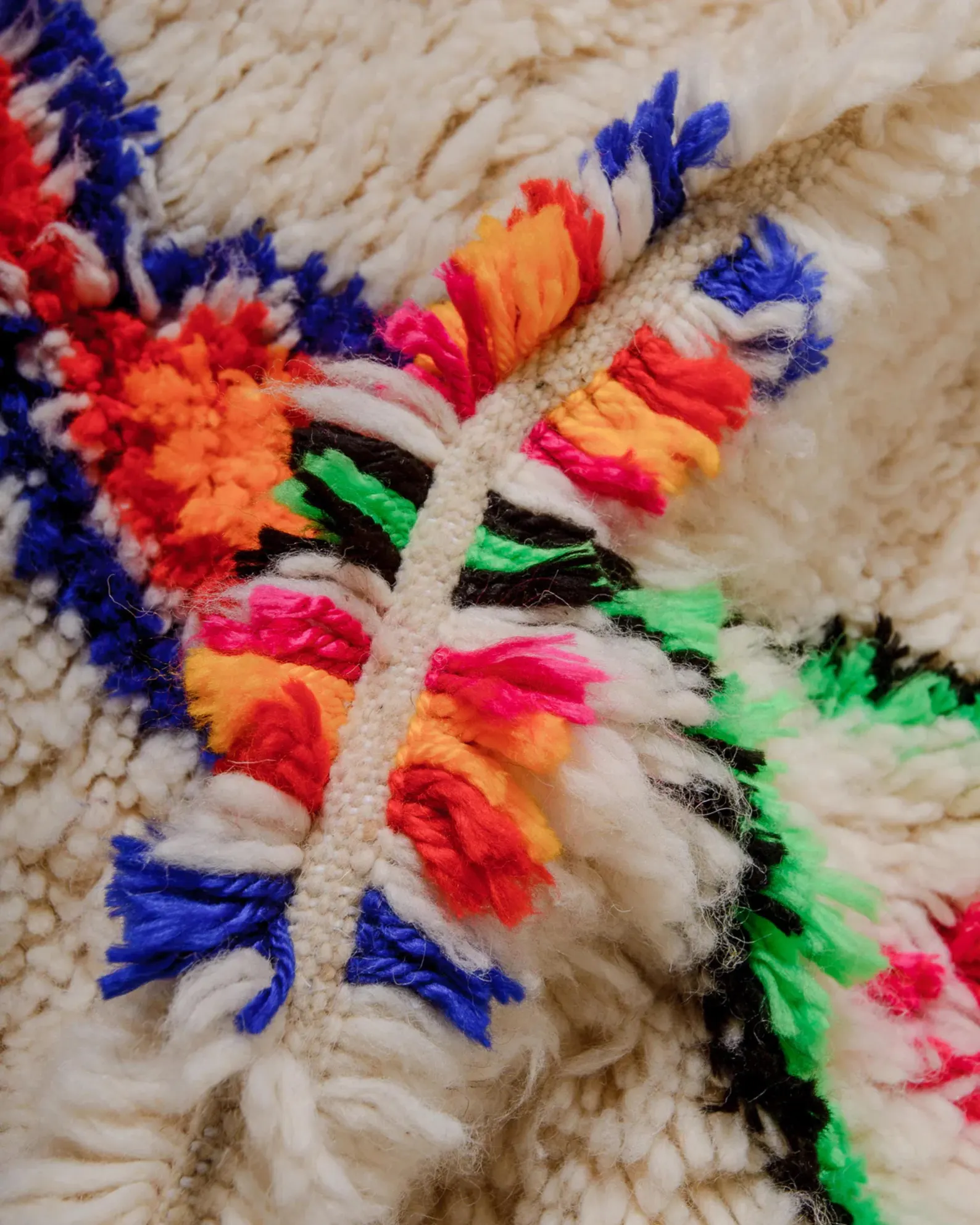 Azilal Teppich bunt geometrisches Berber Muster Marokko