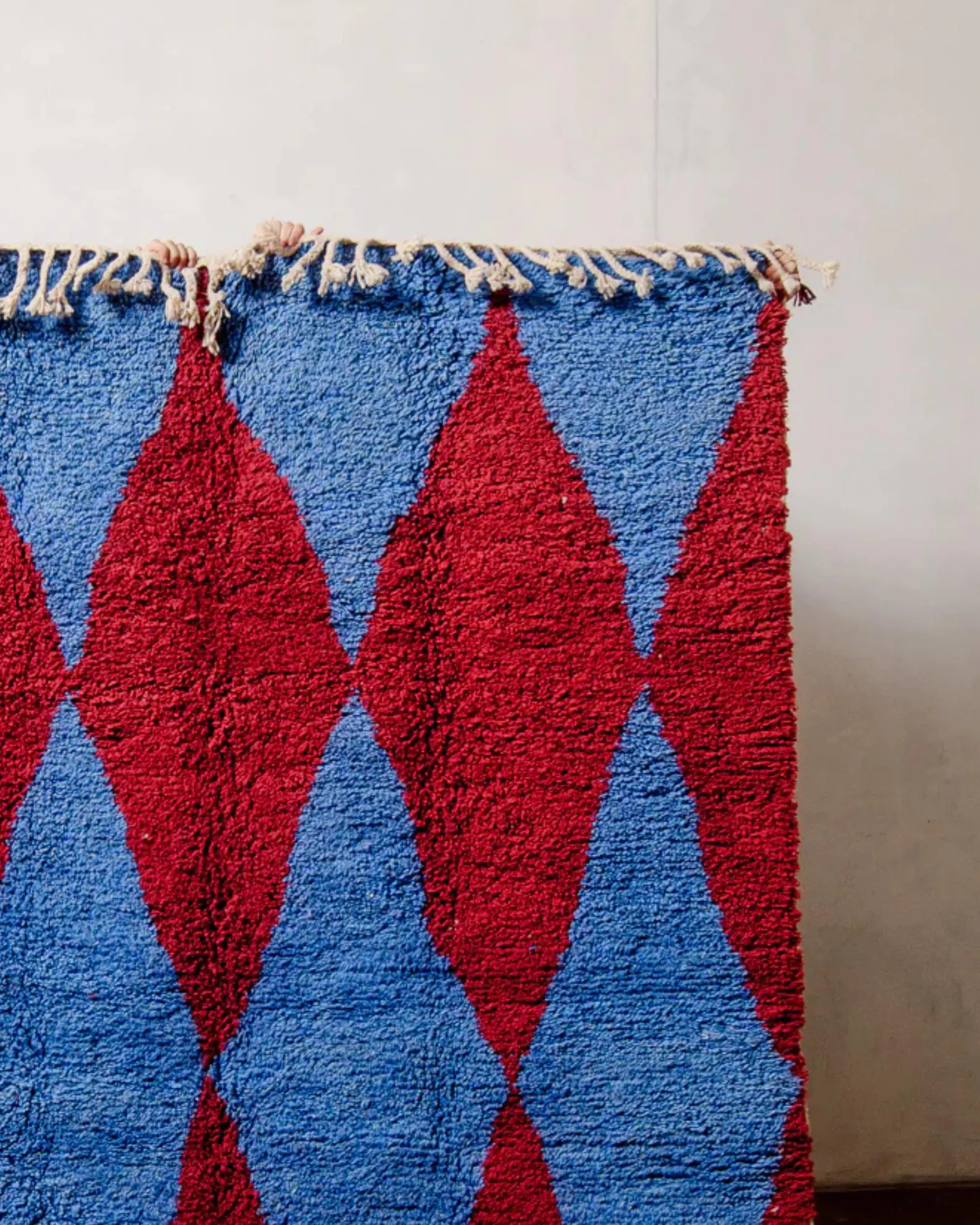Marokkanischer Berber Teppich rot blau wolle handgemacht